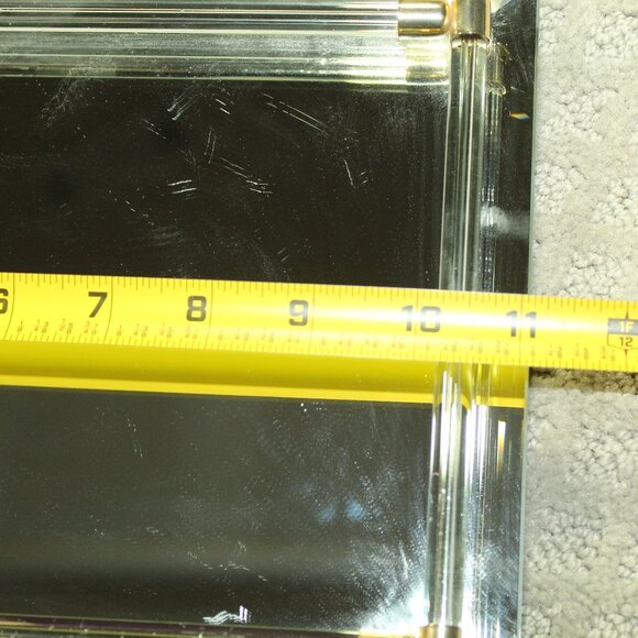 Vintage Beveled Mirrored Vanity Tray Mirror Lucite Rails Hummingbirds Flowers - Picture 7 of 8